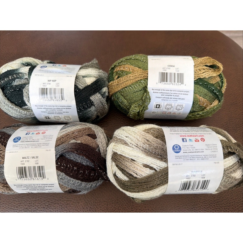 Red Heart Boutique Sashay Metallic Yarn Lot Skeins Hip Hop Waltz Conga Shuffle - Picture 2 of 8